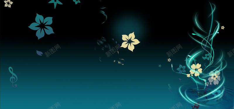 文艺蓝色花朵淘宝海报banner背景psd设计背景_88icon https://88icon.com 小清新 文艺 渐变 花朵 蓝色 兰花 炫光 水纹 质感 淘宝 天猫 电商 海报 背景