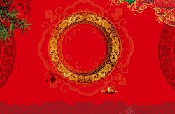 复古龙图腾中式大气喜庆春节礼盒海报背景素材高清图片
