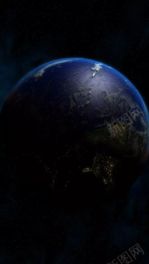 深蓝色太空视线地球H5背景元素背景