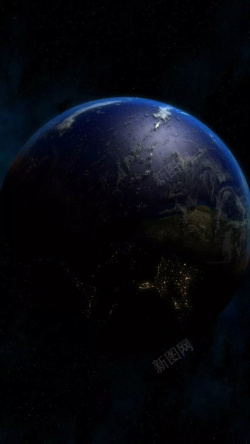 视线深蓝色太空视线地球H5背景元素高清图片