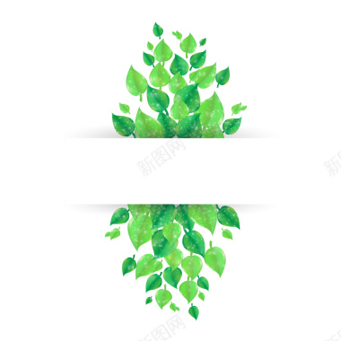简约绿色树叶抽象环保主题背景素材背景