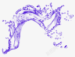 紫色清新水花效果元素素材