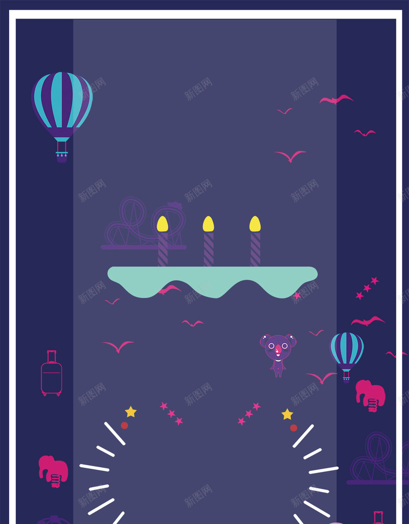 生日礼物热气球蓝色热气球边框psd设计背景_88icon https://88icon.com 生日快乐 生日礼物 生日蛋糕 热气球 生日 蓝色 边框 商业 活动 折扣 贺卡