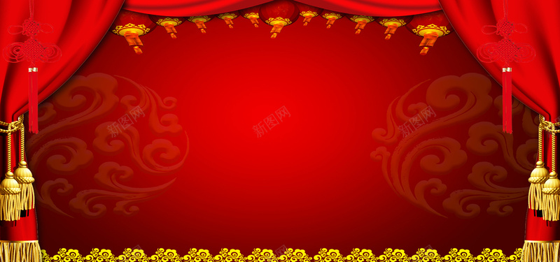 喜庆中国结红色婚庆海报背景背景