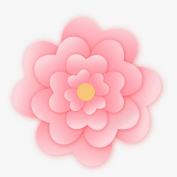 矢量装饰微立体粉色花卉元素素材