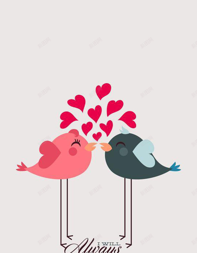 可爱鸟儿情人节背景图jpg设计背景_88icon https://88icon.com 情人节 心形 扁平 英文 鸟儿 米黄色 渐变 几何