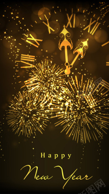 黑金元素新年快乐背景图背景