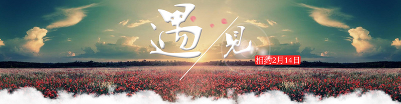 相约2月14日爱情情人节浪漫背景banner背景