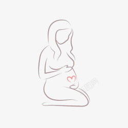 孕妇爱心胎儿素材