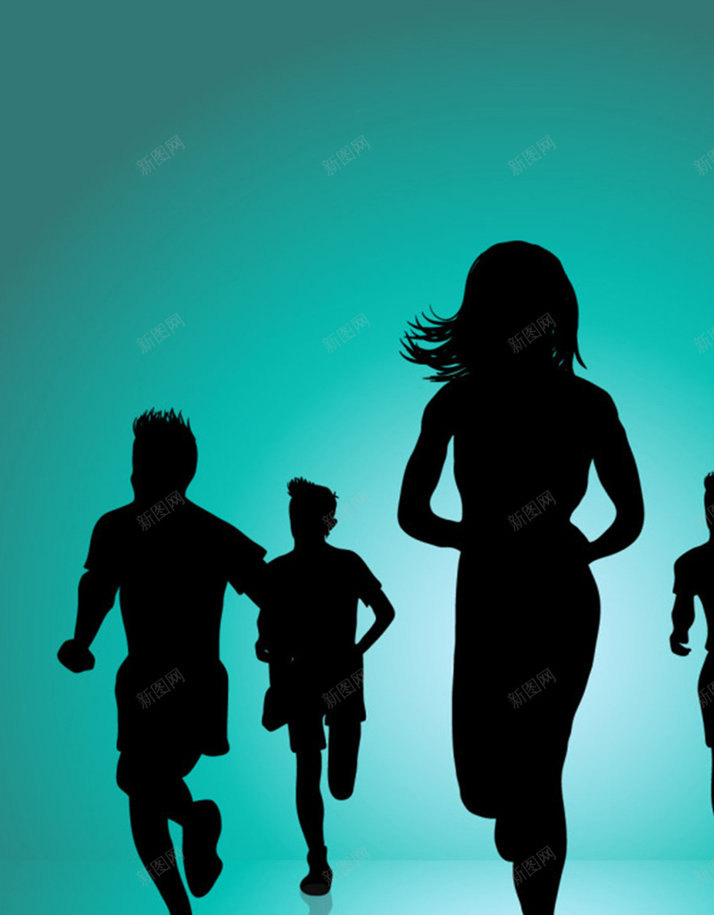 跑步者轮廓图案H5背景元素jpg设计背景_88icon https://88icon.com 元素背景 扁平 绿色 跑步 轮廓 跑步背景 渐变 几何