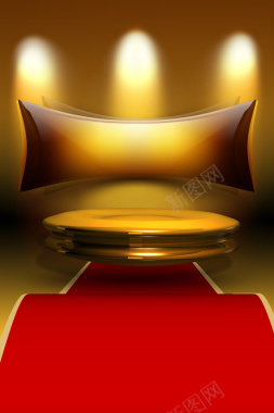 灯光红毯荣誉金色背景素材背景