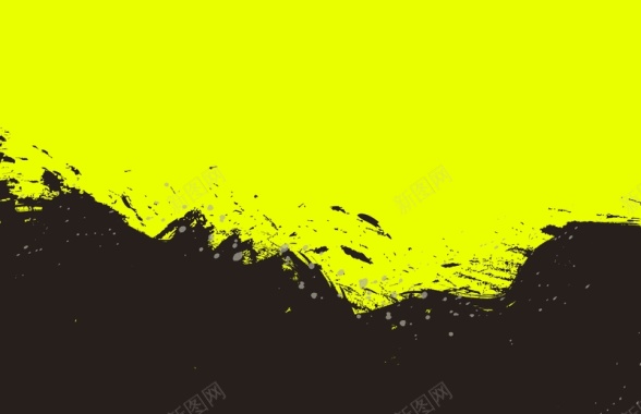 矢量荧光黄色水彩喷溅墨迹背景背景