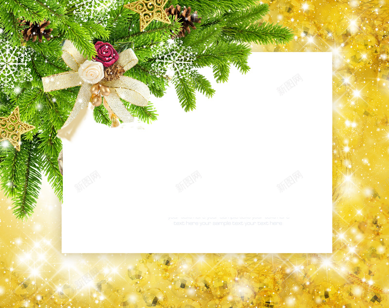 花束圣诞贺卡psd设计背景_88icon https://88icon.com 圣诞贺卡 黄色边框 花束 白色写字板
