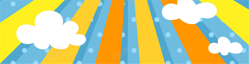 卡通白云背景jpg设计背景_88icon https://88icon.com 海报banner 卡通 放射 白云 阳光 童趣 手绘