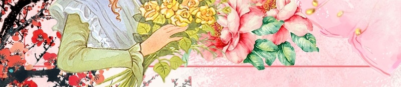 手绘春分桃花主题海报psd设计背景_88icon https://88icon.com 传统节气 女孩 春分 清新 花瓣 碎花 春天 春季 灯笼 花卉