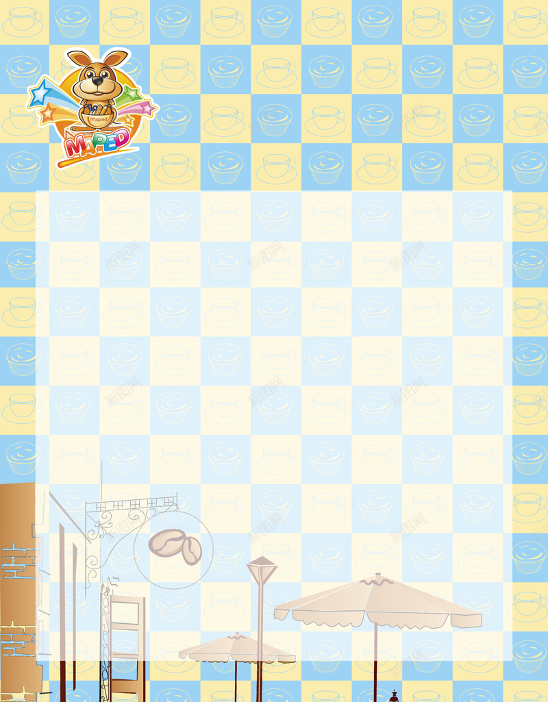 正方形框框扁平海报背景psd设计背景_88icon https://88icon.com 奶茶 美食 蓝色 饮料 黄色 奶茶店 休闲 扁平背景 扁平海报 正方形 开心
