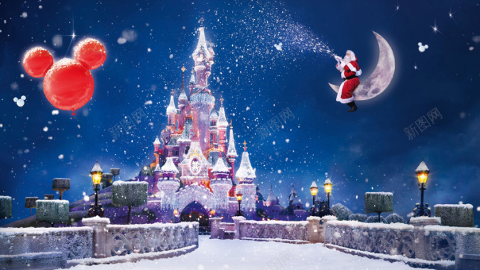 圣诞梦幻城堡背景