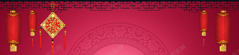中国结红色花纹灯笼背景背景