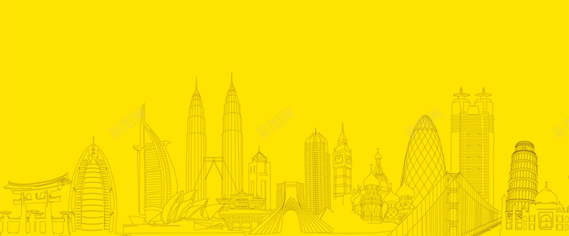 黄色建筑背景背景