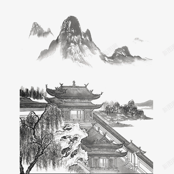 清明节水墨风山水画psd免抠素材_88icon https://88icon.com 清明节水墨风山水画 水墨风 山水 水墨山水画 清明节海报 清明节日 清明节踏青 150DPI