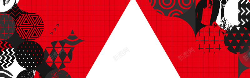 红色不规则抽象电商banner背景