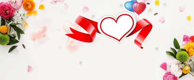 白色背景鲜花气球淘宝情人节背景jpg设计背景_88icon https://88icon.com 丝带 心形 桃心 气球 鲜花 花瓣 浪漫 情人节 淘宝 背景 几何