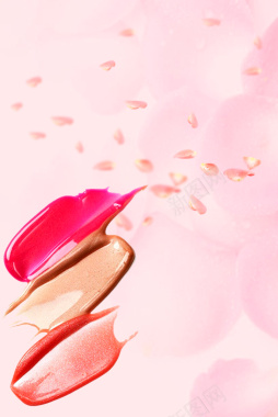粉色花瓣美甲平面广告背景