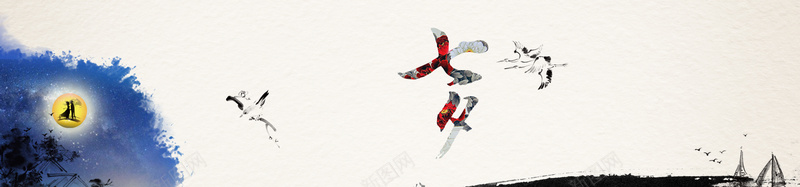 情人节山水画背景psd设计背景_88icon https://88icon.com 情人节 七夕 仙鹤 山水画 中国风 情人节海报 海报banner 文艺 小清新 简约