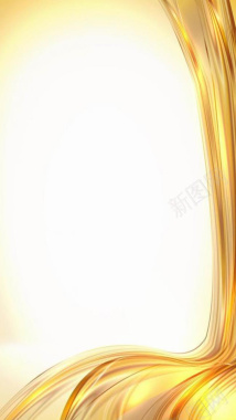 金色绸带展架H5背景背景