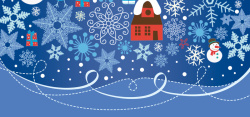 心形雪花素材淘宝冬季手绘卡通背景高清图片
