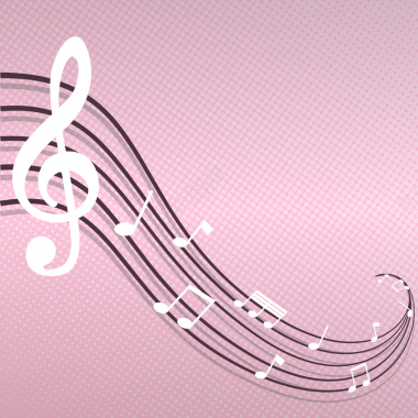 抽象五线谱音符粉色质感音乐节背景素材背景