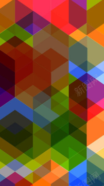 创意彩色格子科技H5背景背景