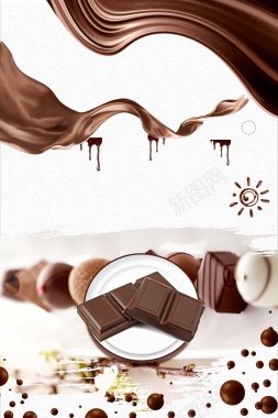 巧克力餐饮美食系列海报背景