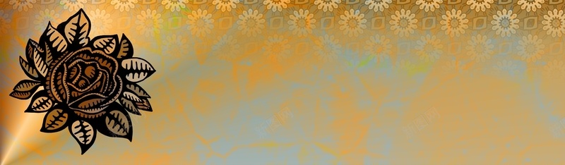 金色的花jpg设计背景_88icon https://88icon.com 海报banner 纹理 花花的玫瑰旗帜 质感 金色 镀金