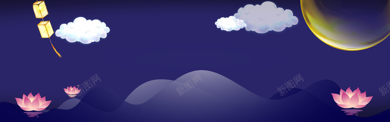 蓝七夕情人节灵马促销背景psd设计背景_88icon https://88icon.com 七夕 云朵 优惠 促销背景 情人节 月亮 灯笼 节日 莲花 蓝制度背景 蓝色