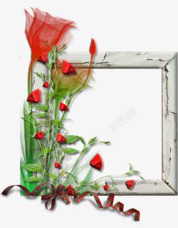 玫瑰花和画框素材