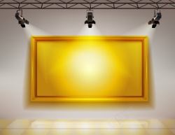 地板宣传金色展板宣传栏聚光灯效果背景高清图片