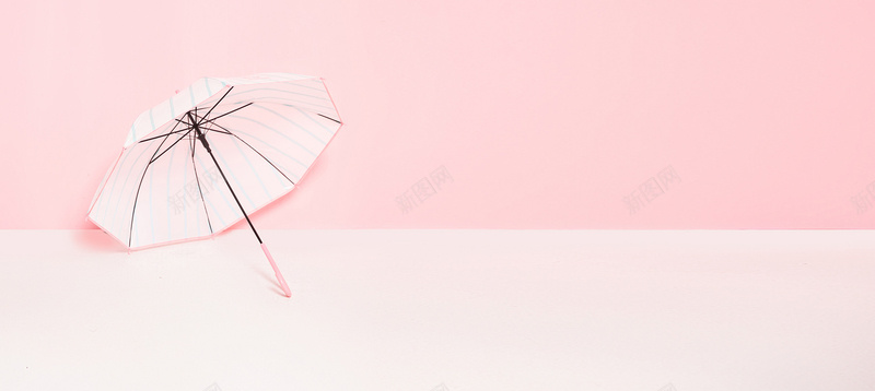 粉色雨伞背景banner背景