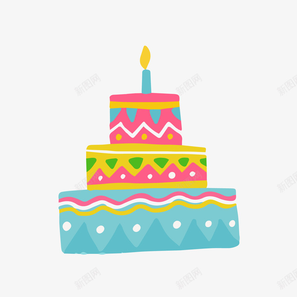 彩色生日蛋糕矢量图png免抠素材_88icon https://88icon.com 卡通蛋糕 彩色蛋糕 矢量图 背景装饰 甜食
