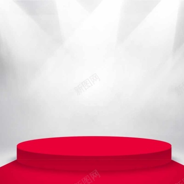 炫彩光效红色舞台主图背景背景