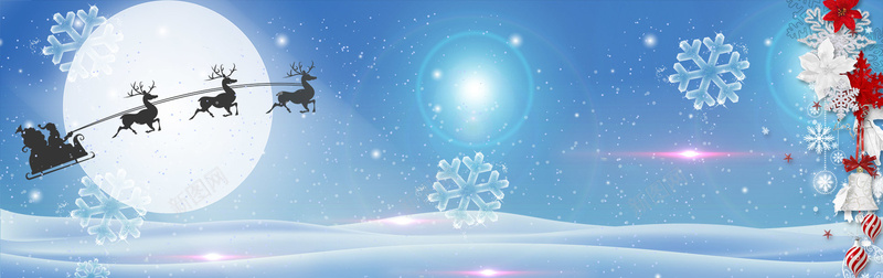 圣诞老人雪景素材装饰背景