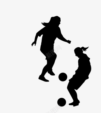 运动人物剪影矢量足球运动姿势图标