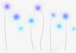 精美手绘蓝紫色花朵插画素材素材