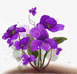 紫色花朵种植素材