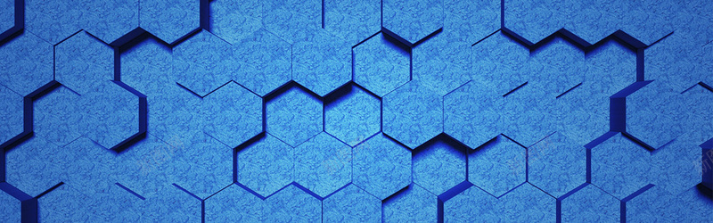 六角形蓝格背景图背景