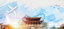 大理丽江彩云之南旅游海报背景高清图片