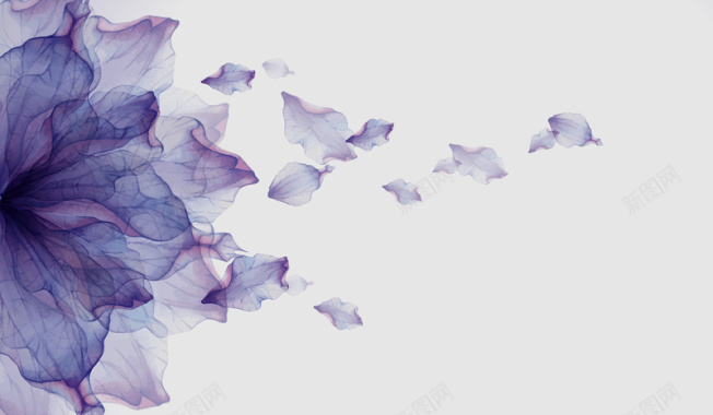 紫色花背景海报素材背景