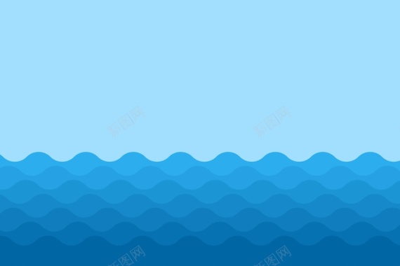 蓝色几何海洋背景矢量素材背景