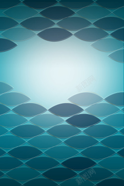 梭形蓝色简约抽象鱼群商务海报背景psd高清图片