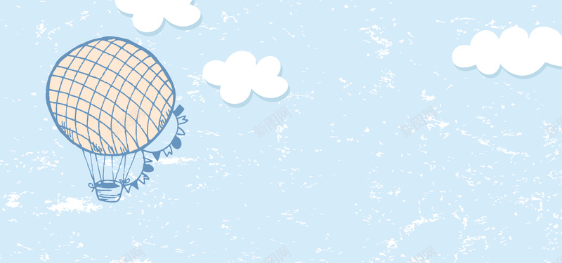 气球纹理卡通蓝色banner背景背景